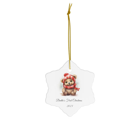 Image of Personalized Baby's 1st Christmas Ornament, Baby's First Christmas Decoration, New Baby Christmas Gift, Baby bear Decoration