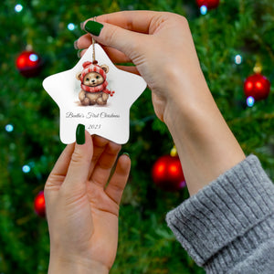 Personalized Baby's 1st Christmas Ornament, Baby's First Christmas Decoration, New Baby Christmas Gift, Baby bear Decoration