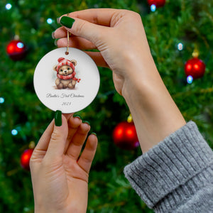Personalized Baby's 1st Christmas Ornament, Baby's First Christmas Decoration, New Baby Christmas Gift, Baby bear Decoration